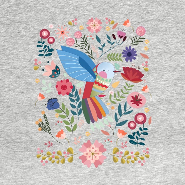 Folk Art Hummingbird by LittleBunnySunshine